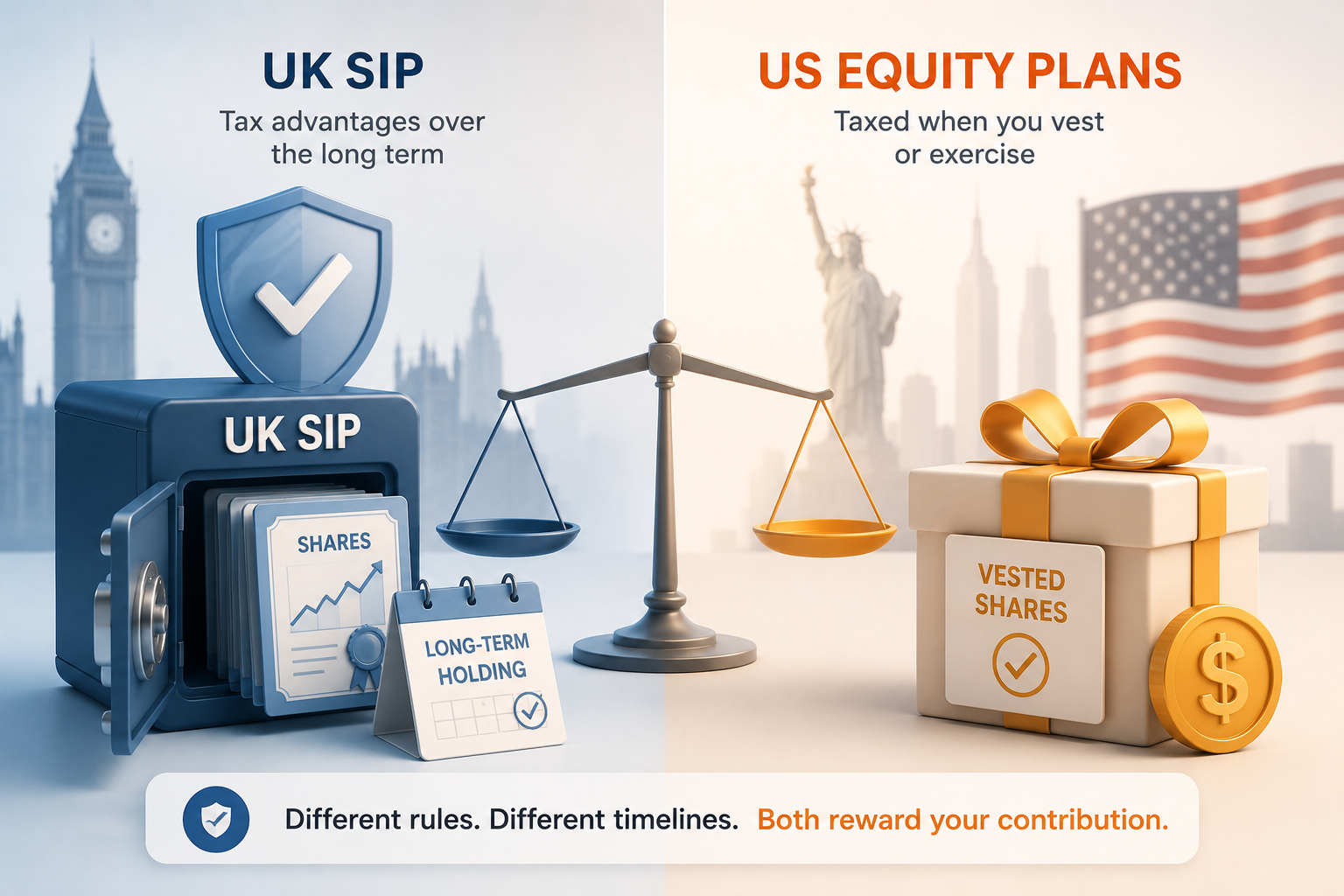 Comparison of UK Share Incentive Plans (SIP) and US equity compensation plans